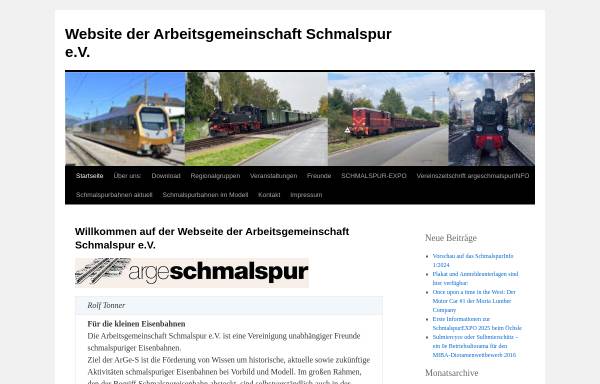 Vorschau von www.arge-s.de, Arbeitsgemeinschaft Schmalspur e.V.