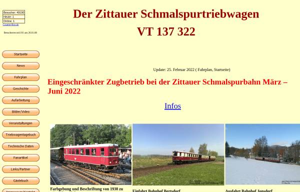 Vorschau von www.zittauer-schmalspurtriebwagen.de, Der Zittauer Schmalspurtriebwagen