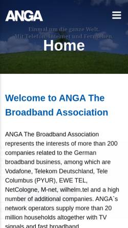 Vorschau der mobilen Webseite anga.de, ANGA - Verband Privater Kabelnetzbetreiber e.V.