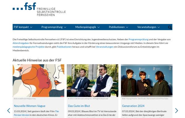 Vorschau von www.fsf.de, Freiwillige Selbstkontrolle Fernsehen e.V.