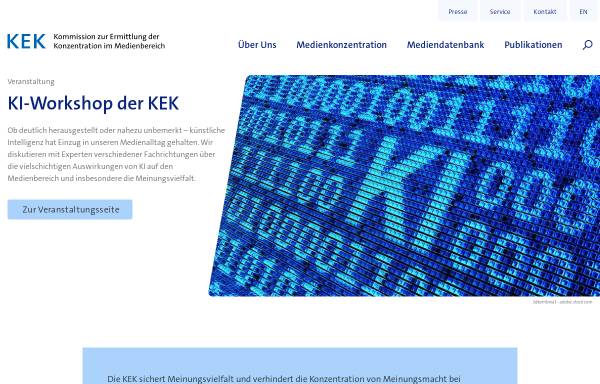 Vorschau von www.kek-online.de, Kommission zur Ermittlung der Konzentration im Medienbereich
