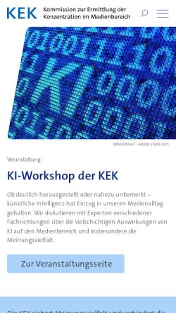 Vorschau der mobilen Webseite www.kek-online.de, Kommission zur Ermittlung der Konzentration im Medienbereich