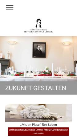 Vorschau der mobilen Webseite www.hotelfachschule-luebeck.de, Carl-Friedrich-von-Rumohr Hotelfachschule Lübeck