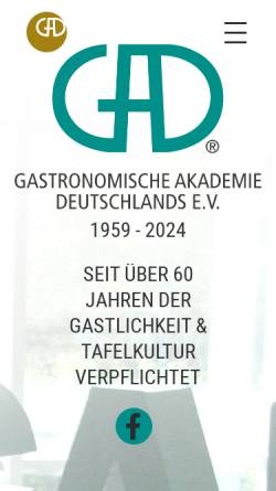 Vorschau der mobilen Webseite www.gastronomische-akademie.de, Gastronomische Akademie Deutschlands e.V.