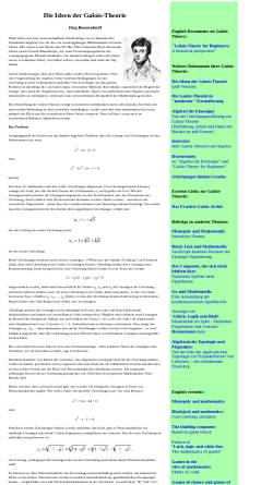 Vorschau der mobilen Webseite www.galois-theorie.de, Die Ideen der Galois-Theorie