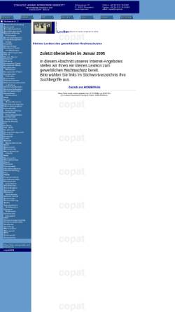 Vorschau der mobilen Webseite www.copat.de, Lexikon des gewerblichen Rechtsschutzes