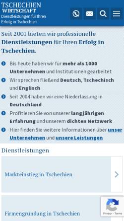 Vorschau der mobilen Webseite www.tschechien-wirtschaft.de, Tschechien-Wirtschaft - WebTrade CZ, s.r.o.