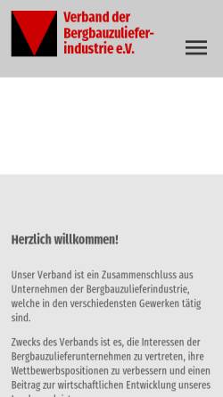 Vorschau der mobilen Webseite www.foerderverein-bergbauzulieferer.de, Förderverein der Bergbauzulieferindustrie e.V.