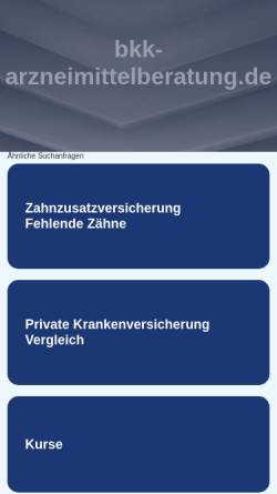 Vorschau der mobilen Webseite www.bkk-arzneimittelberatung.de, BKK Arzneimittelberatung