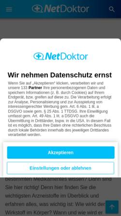 Vorschau der mobilen Webseite www.netdoktor.de, NetDoktor.de Medikamente