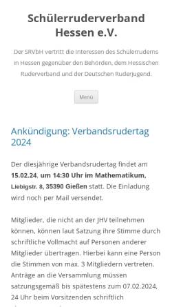 Vorschau der mobilen Webseite www.srvbhessen.de, Schülerruderverband Hessen e.V.