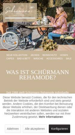 Vorschau der mobilen Webseite www.schuermann-rehamode.de, Schürmann Rehamode KG