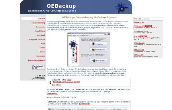 Vorschau von www.oebackup.de, OEBackup