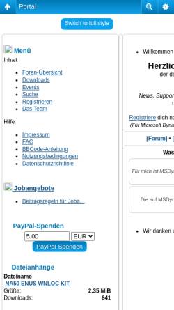 Vorschau der mobilen Webseite www.msdynamics.de, MSDynamics.de
