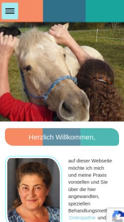 Vorschau der mobilen Webseite www.akupunktur-tiere.de, Dr. vet. med. Brigitte Traenckner