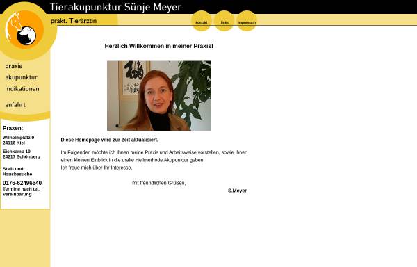Vorschau von www.tierakupunktur-meyer.de, Sünje Meyer - Praxis für Kleintierakupunktur