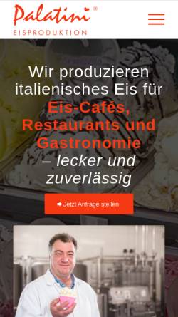 Vorschau der mobilen Webseite www.palatini.de, Eiscafe Palatini