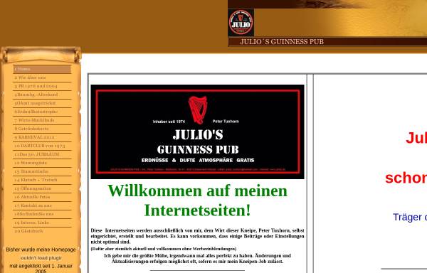 Vorschau von www.julios.de, Juio's Guinness Pub