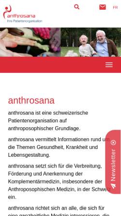 Vorschau der mobilen Webseite www.anthrosana.ch, Anthrosana