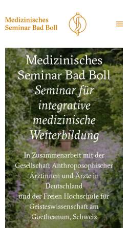 Vorschau der mobilen Webseite www.medseminar-bad-boll.de, Medizinisches Seminar Bad Boll