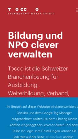 Vorschau der mobilen Webseite www.tocco.ch, Tocco AG