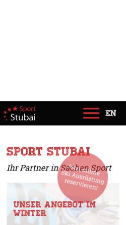 Vorschau der mobilen Webseite www.skiverleih-stubai.at, Skiverleih Neustift im Stubaital