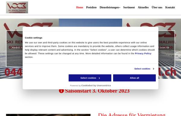 Vorschau von www.ski-rental.ch, Vock Ski Rental
