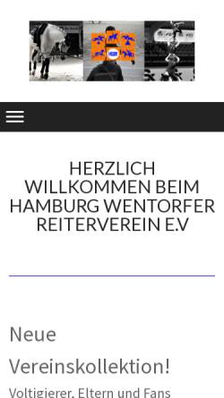 Vorschau der mobilen Webseite www.hwr-wentorf.de, Hamburg-Wentorfer Reiterverein e.V.