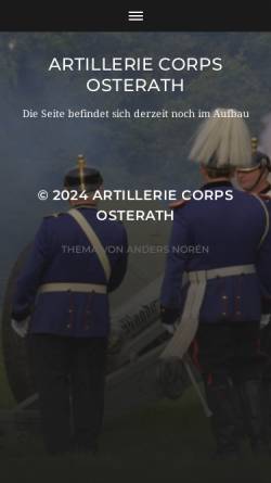 Vorschau der mobilen Webseite www.artillerie-osterath.de, Artillerie-Corps zu Osterath