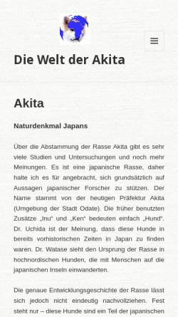 Vorschau der mobilen Webseite www.akita-welt.de, Kari von Yukruby-Ken und Bärchen