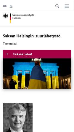Vorschau der mobilen Webseite www.helsinki.diplo.de, Finnland, deutsche Botschaft in Helsinki
