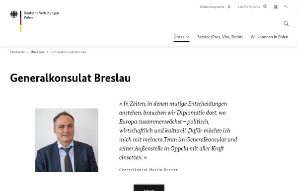 Vorschau von www.breslau.diplo.de, Polen, deutsches Generalkonsulat in Breslau