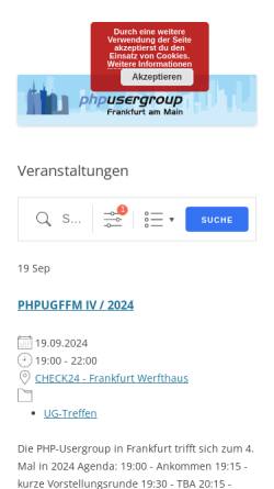 Vorschau der mobilen Webseite www.phpugffm.de, Frankfurt (Main)
