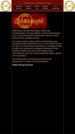 Vorschau der mobilen Webseite www.schattenreigen.de, Earthdawn im Schattenreigen