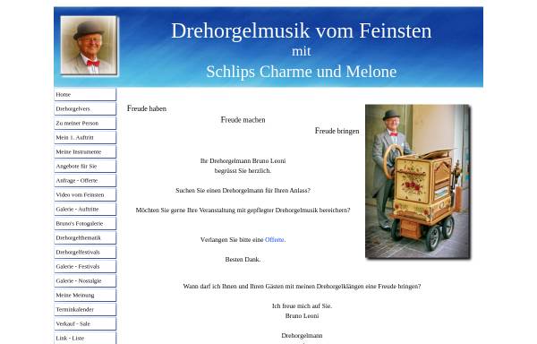 Vorschau von www.drehorgelmann.ch, Bruno Leoni - Schweizer Drehorgelmusiker