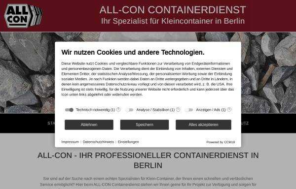Vorschau von www.all-con.de, All-Con Containerdienst GmbH