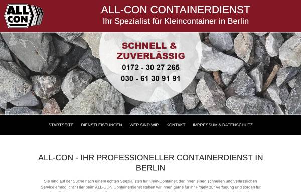 Vorschau von www.all-con.de, All-Con Containerdienst GmbH