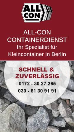 Vorschau der mobilen Webseite www.all-con.de, All-Con Containerdienst GmbH
