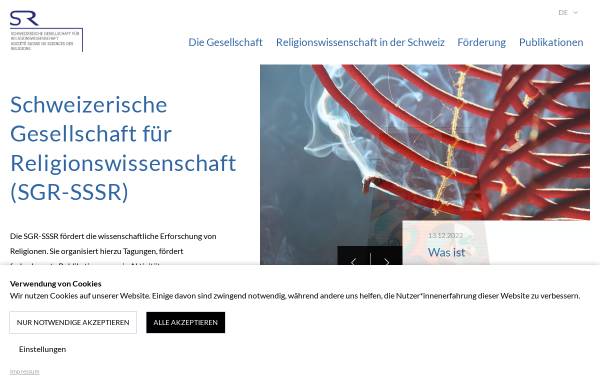 Vorschau von www.sgr-sssr.ch, Schweizerische Gesellschaft für Religionswissenschaft (SGR)