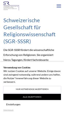 Vorschau der mobilen Webseite www.sgr-sssr.ch, Schweizerische Gesellschaft für Religionswissenschaft (SGR)