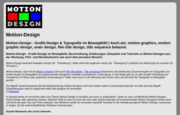 Vorschau von www.motion-design.de, Motion-Design