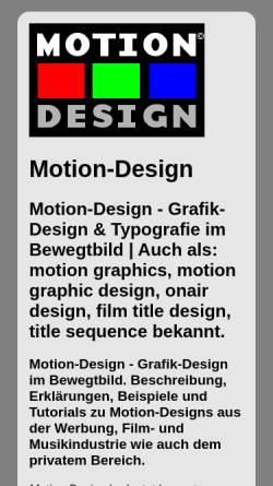 Vorschau der mobilen Webseite www.motion-design.de, Motion-Design