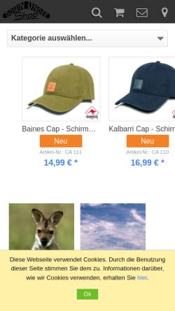 Vorschau der mobilen Webseite shop.strato.de, Australian Imports & Down Under Shop, Gary D.Iden