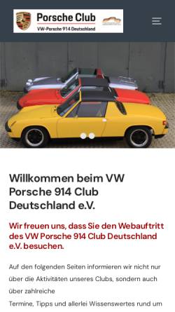 Vorschau der mobilen Webseite www.914-club.de, VW-Porsche 914 Deutschland Club e.V.
