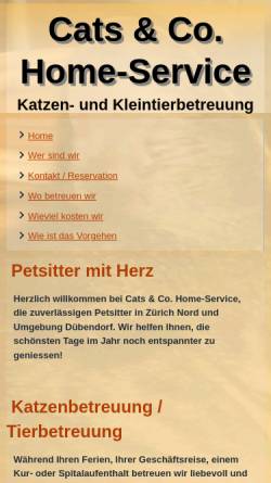 Vorschau der mobilen Webseite www.haustierbetreuung.ch, Cats & Co.