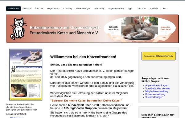 Vorschau von www.katzenfreunde.de, Freundeskreis Katze und Mensch e.V.