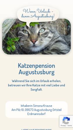 Vorschau der mobilen Webseite www.katzenpension-augustusburg.de, Katzenpension Augustusburg