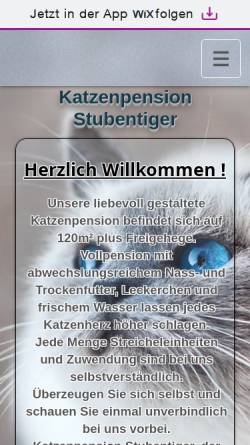 Vorschau der mobilen Webseite www.katzenpension-stubentiger.com, Katzenpension Stubentiger