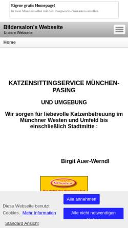 Vorschau der mobilen Webseite bildersalon.beepworld.de, Katzen-Sitting-Service München