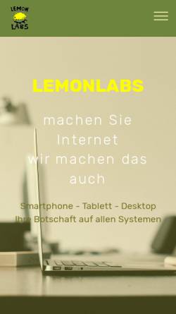 Vorschau der mobilen Webseite www.lemonlabs.de, Lemonlabs